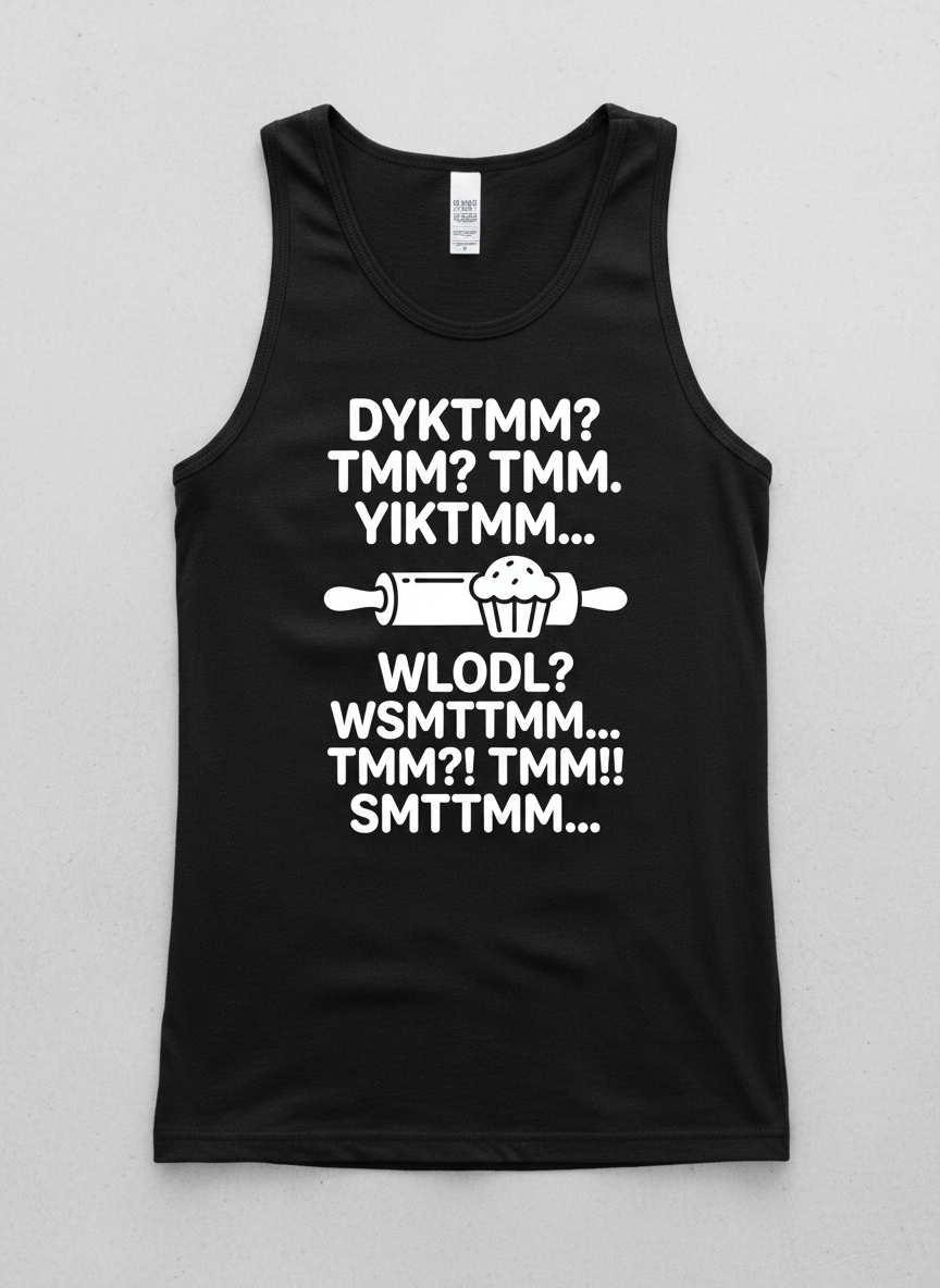DYKTMM Funny Baking Acronyms Muffin Design Tank Top - Black