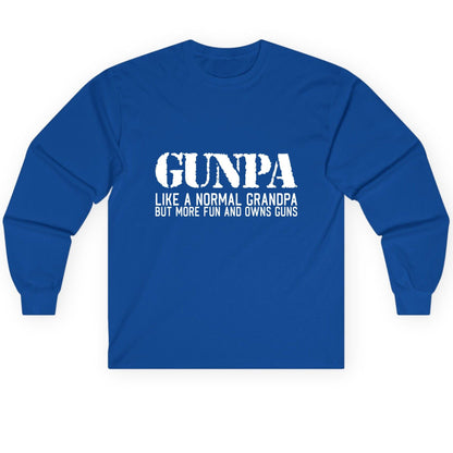 Gunpa Like a Normal Grandpa but More Fun and Owns Guns funny gun owner grandpa Long Sleeve Tee Royal product mockup