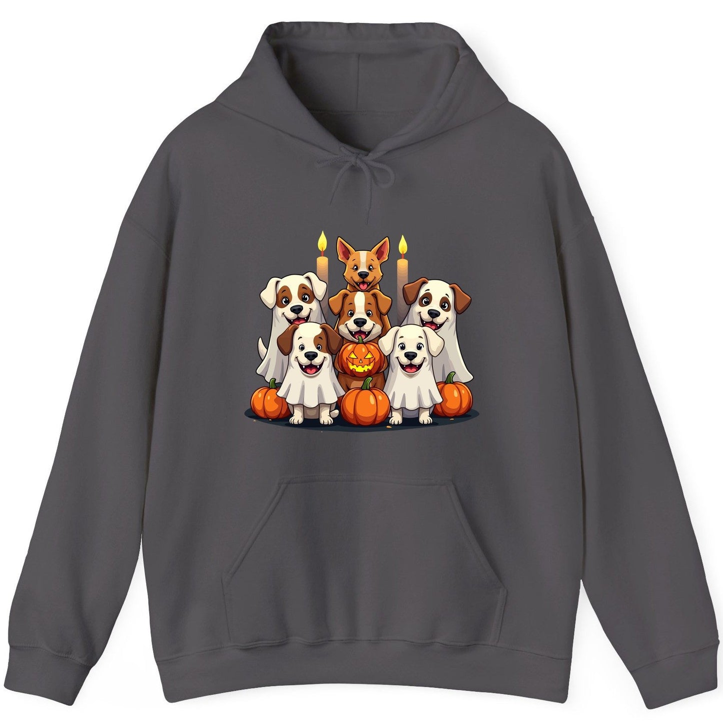 Cute Ghost Dogs Halloween Halloween dogs Hoodie Charcoal product mockup