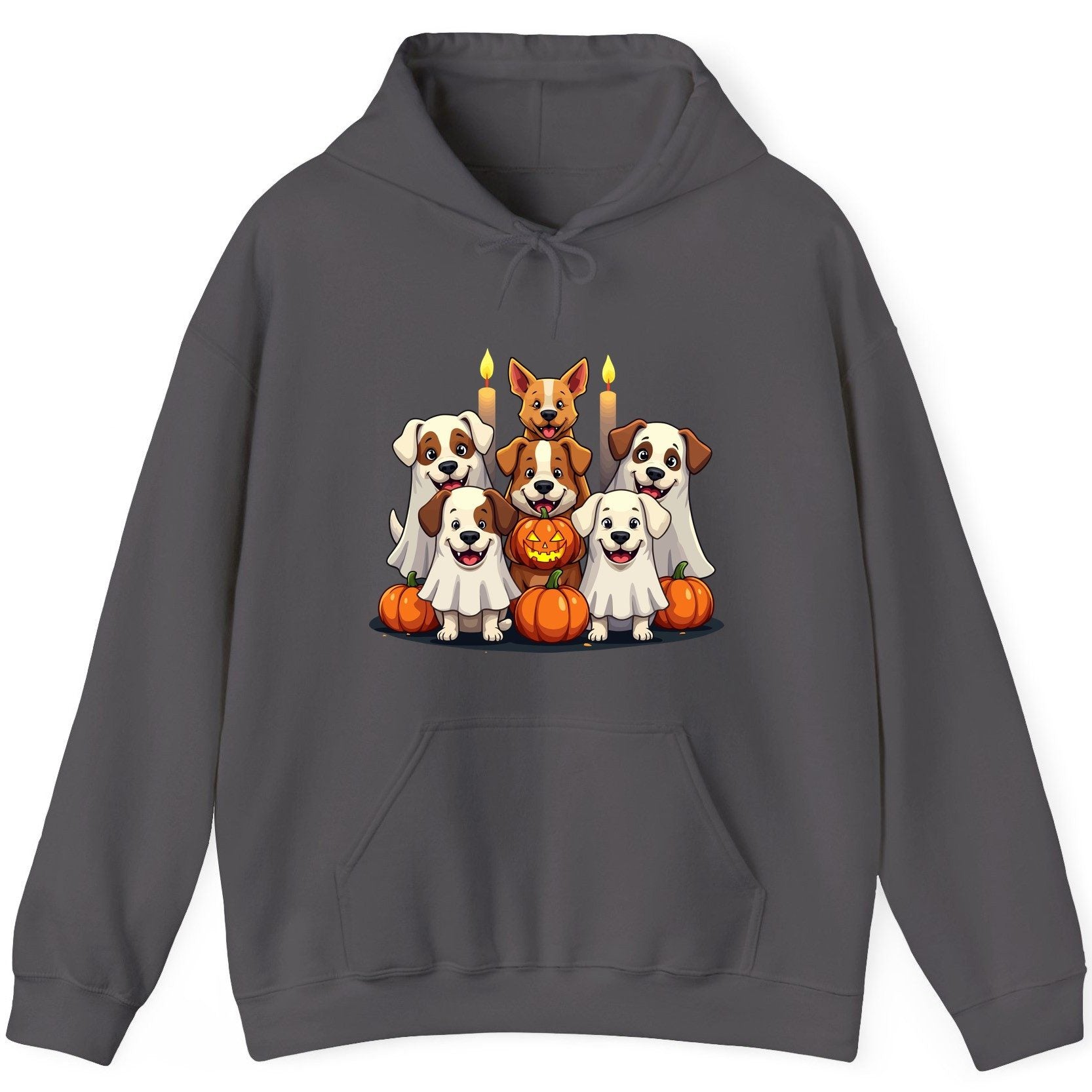 Cute Ghost Dogs Halloween Halloween dogs Hoodie Charcoal product mockup