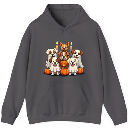 Cute Ghost Dogs Halloween Halloween dogs Hoodie Charcoal product mockup