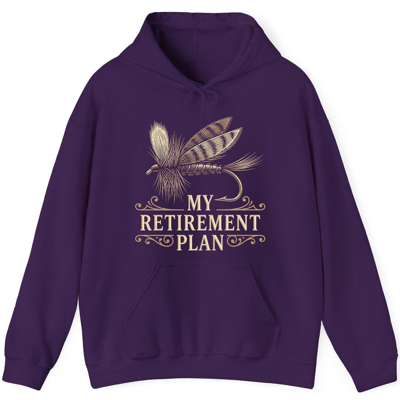 My Retirement Plan fly fishing Hoodie Purple product mockup