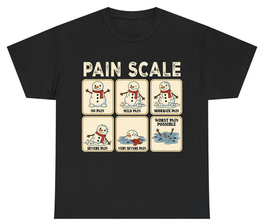 Pain Scale No Pain Mild Pain Moderate Pain Severe Pain Very Severe Pain Worst Pain Possible snowman Youth T-Shirt Black