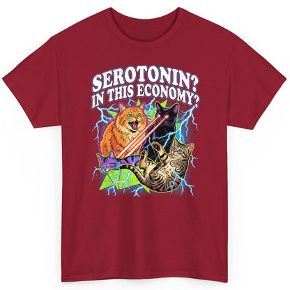 Serotonin in This Economy? cats T-Shirt Cardinal Red product mockup