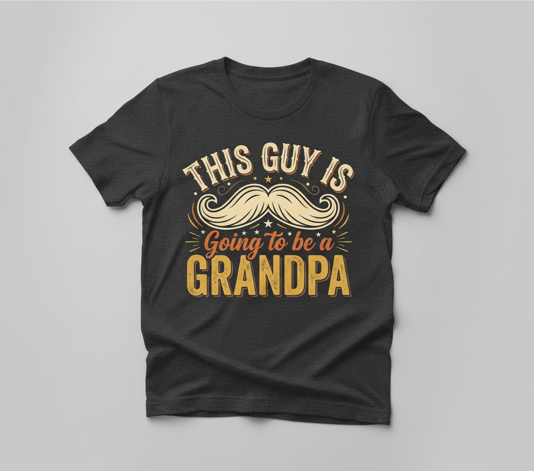 This Guy Is Going To Be A Grandpa Pregnancy Announcement Design T-Shirt - Dark Heather