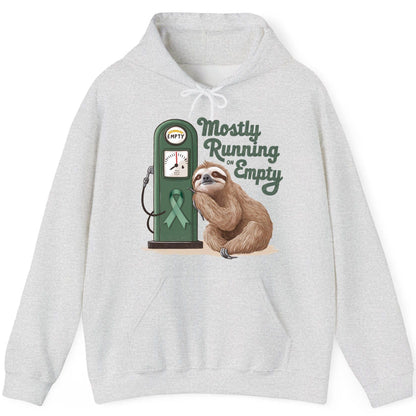 Mostly Running on Empty sloth Hoodie Ash product mockup