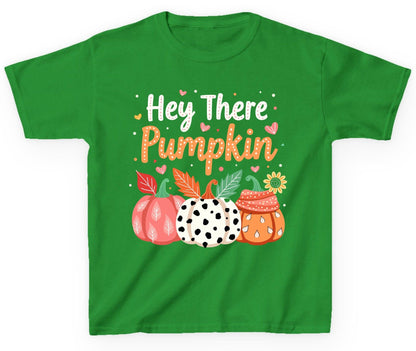 Hey There Pumpkin fall pumpkins Youth T-Shirt Irish Green product mockup