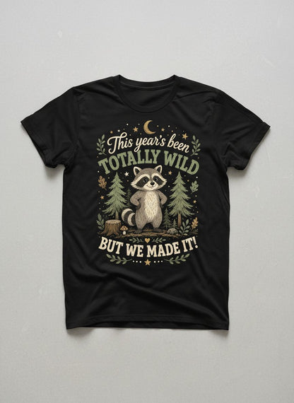 Totally Wild Raccoon Funny Animal Lovers T-Shirt - product mockup - Black