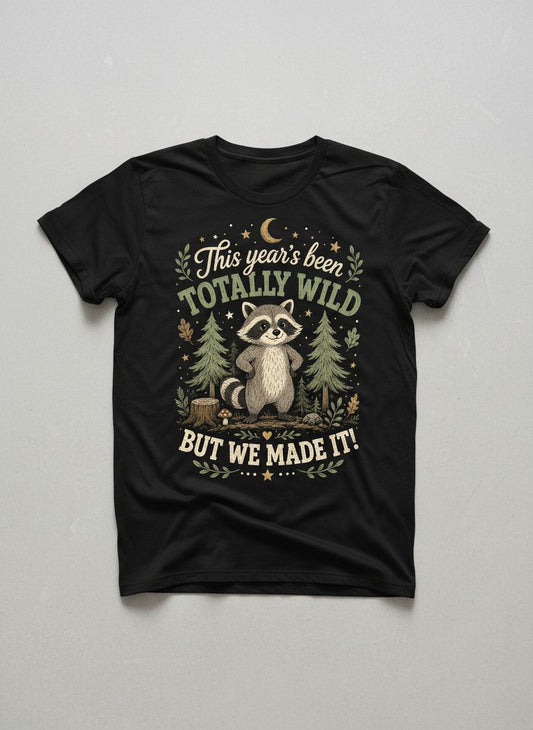 Totally Wild Raccoon Funny Animal Lovers T-Shirt - product mockup - Black