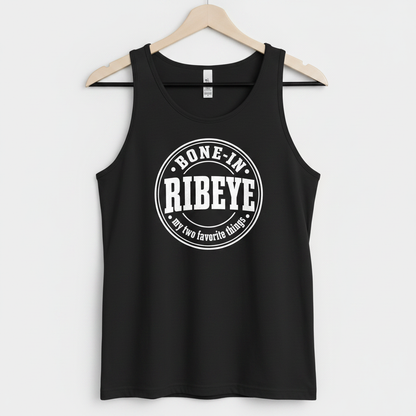 Bone-In Ribeye My Two Favorite Things Tank Top - Black