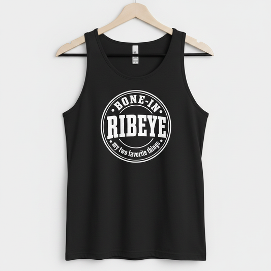 Bone-In Ribeye My Two Favorite Things Tank Top - Black