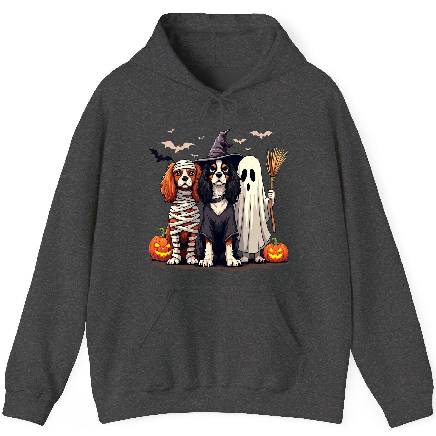Cavalier Spaniel Halloween Dogs cavalier king charles spaniel Hoodie Dark Heather product mockup