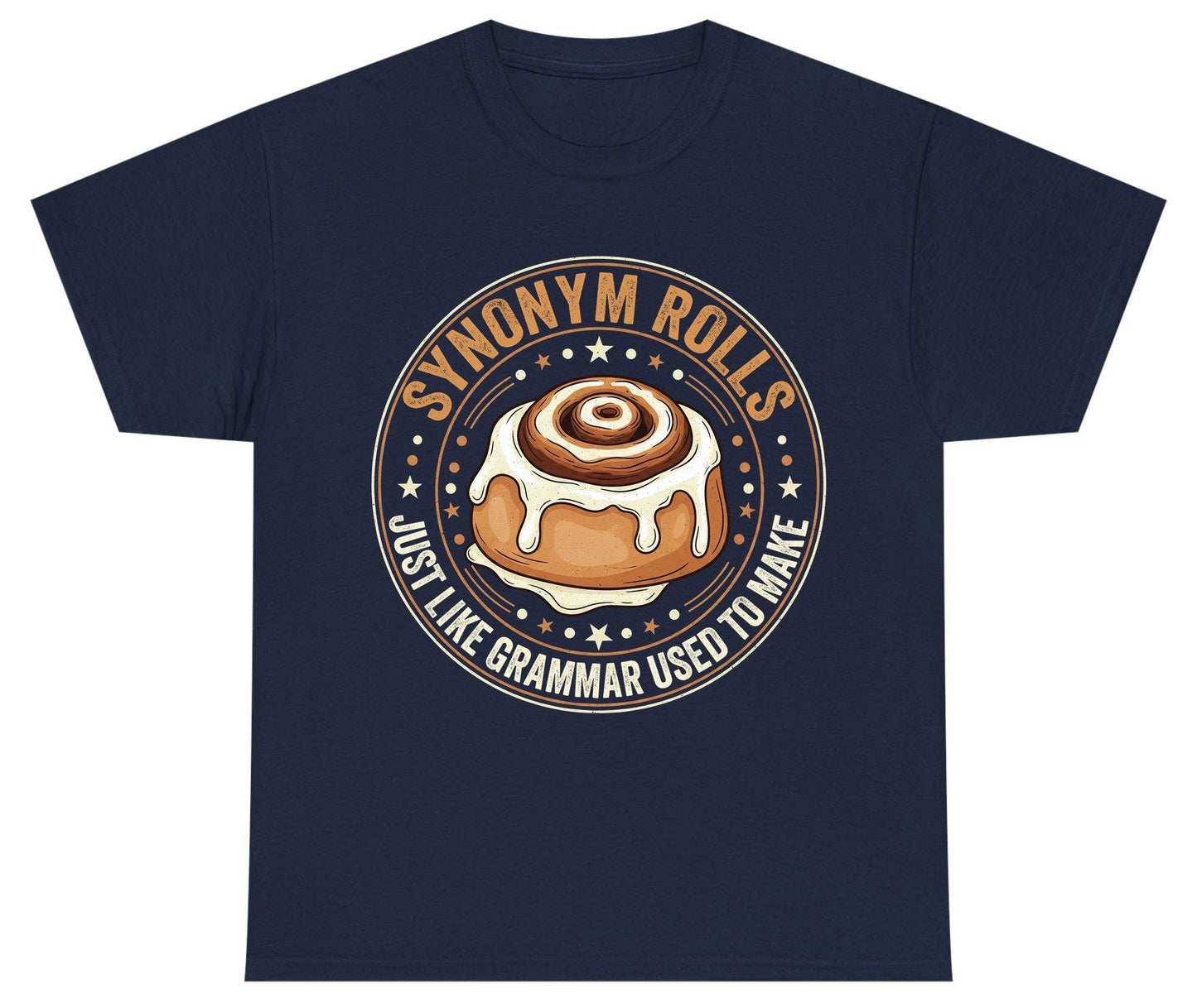 Synonym Rolls Just Like Grammar Used to Make grammar puns Youth T-Shirt Navy product mockup