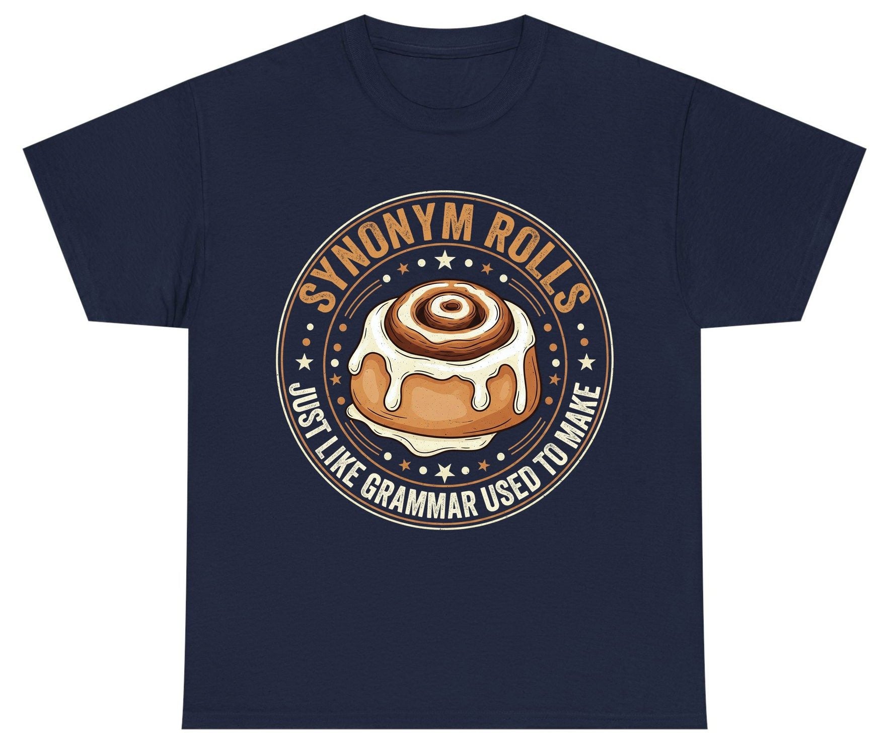 Synonym Rolls Just Like Grammar Used to Make grammar puns Youth T-Shirt Navy product mockup