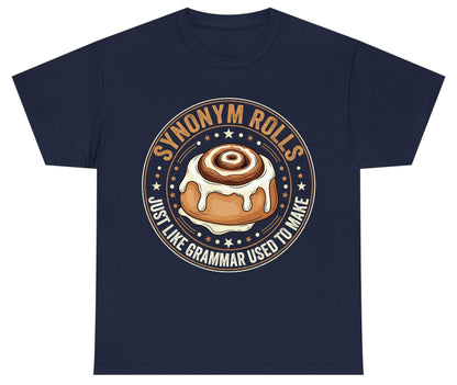Synonym Rolls Just Like Grammar Used to Make grammar puns Youth T-Shirt Navy product mockup