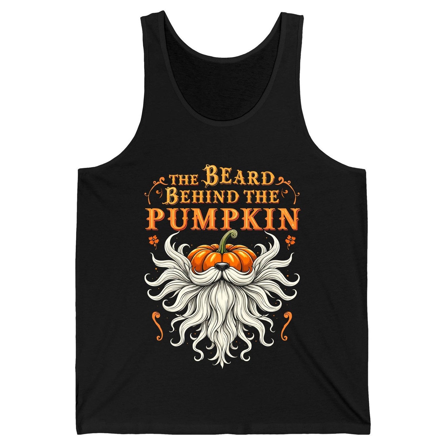 The Beard Behind the Pumpkin bearded dad Tank Top Black product mockup