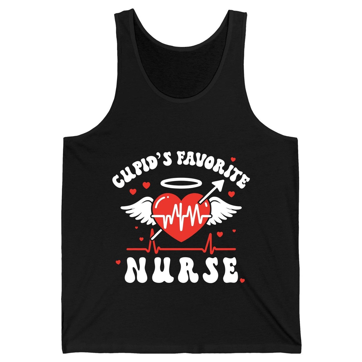 Cupid's Favorite Nurse nursing Tank Top Black product mockup
