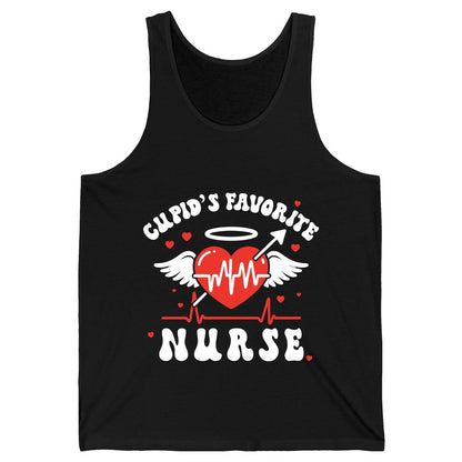 Cupid's Favorite Nurse nursing Tank Top Black product mockup
