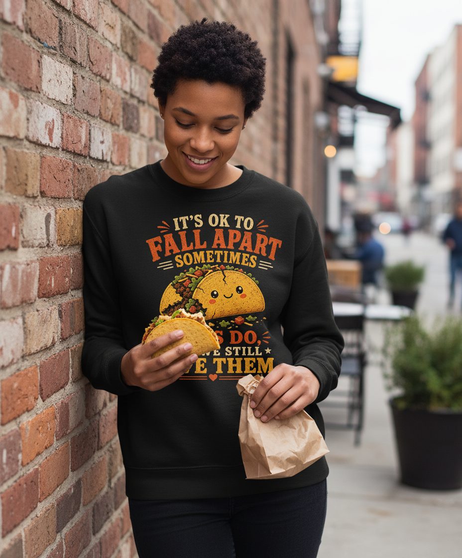 AND WE STILL LOVE THEM Sweatshirt - lifestyle model mockup - Black