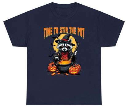 Time to Stir the Pot Halloween raccoon Youth T-Shirt Navy product mockup