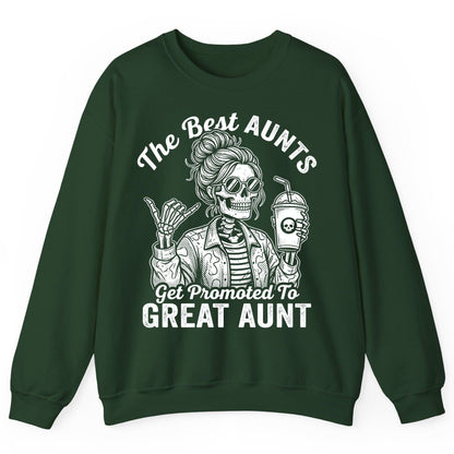 The Best Aunts Get Promoted to GREAT AUNT Sweatshirt - product mockup - Forest Green