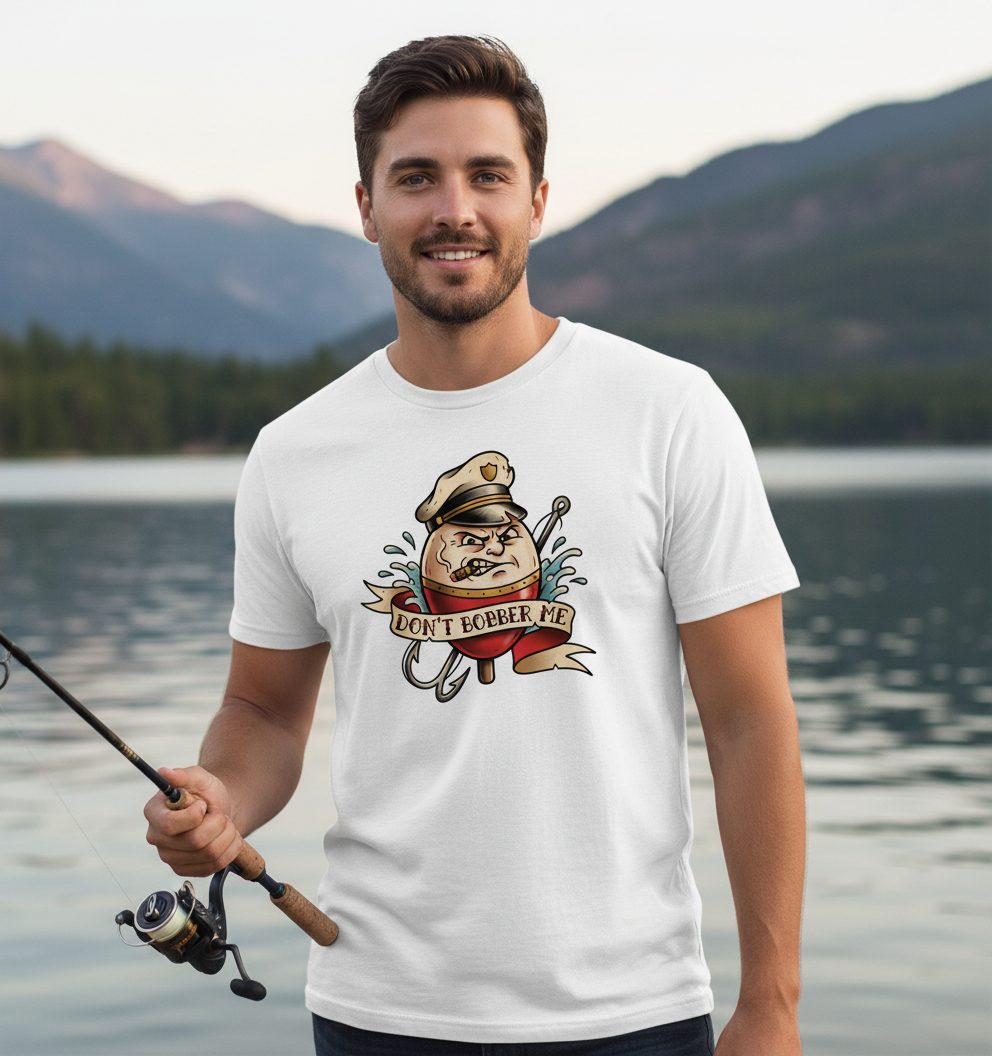 Don't Bobber Me fishing T-Shirt White lifestyle mockup
