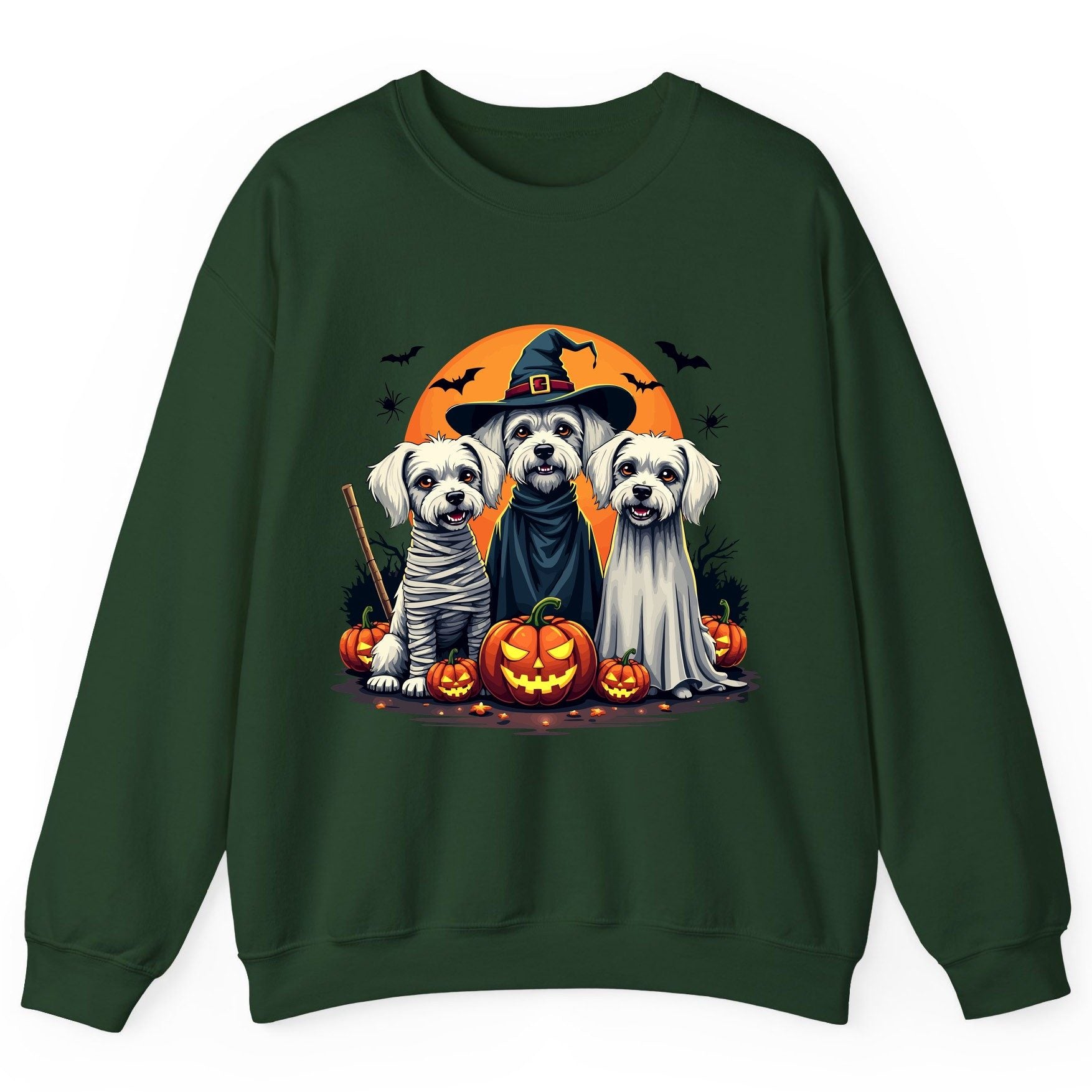 Halloween Dogs Costumes Halloween dogs Sweatshirt Forest Green product mockup