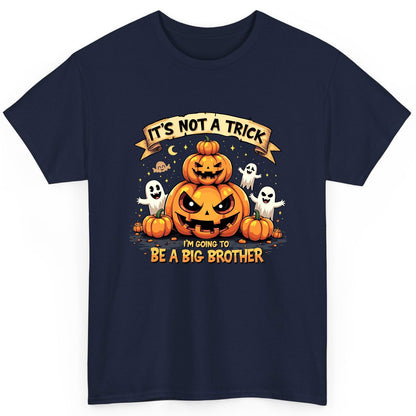It's Not a Trick I'm Going to Be a Big Brother Halloween pregnancy announcement T-Shirt Navy product mockup