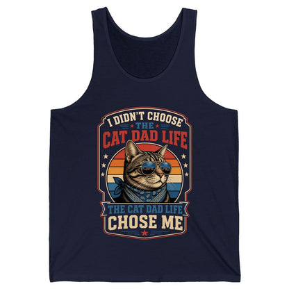I Didn't Choose the Cat Dad Life the Cat Dad Life Chose Me cat Tank Top Navy product mockup