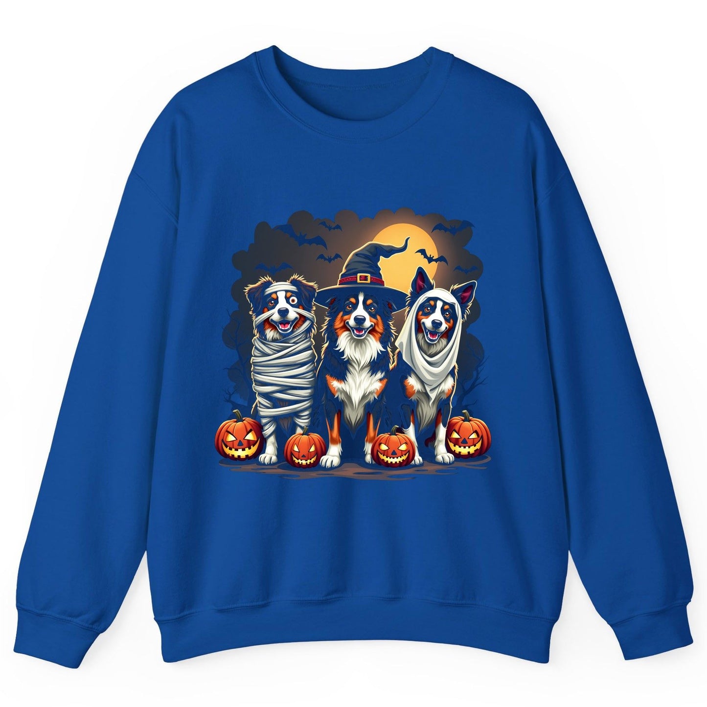 Australian Shepherd Halloween Dogs australian shepherd dogs Sweatshirt Royal product mockup