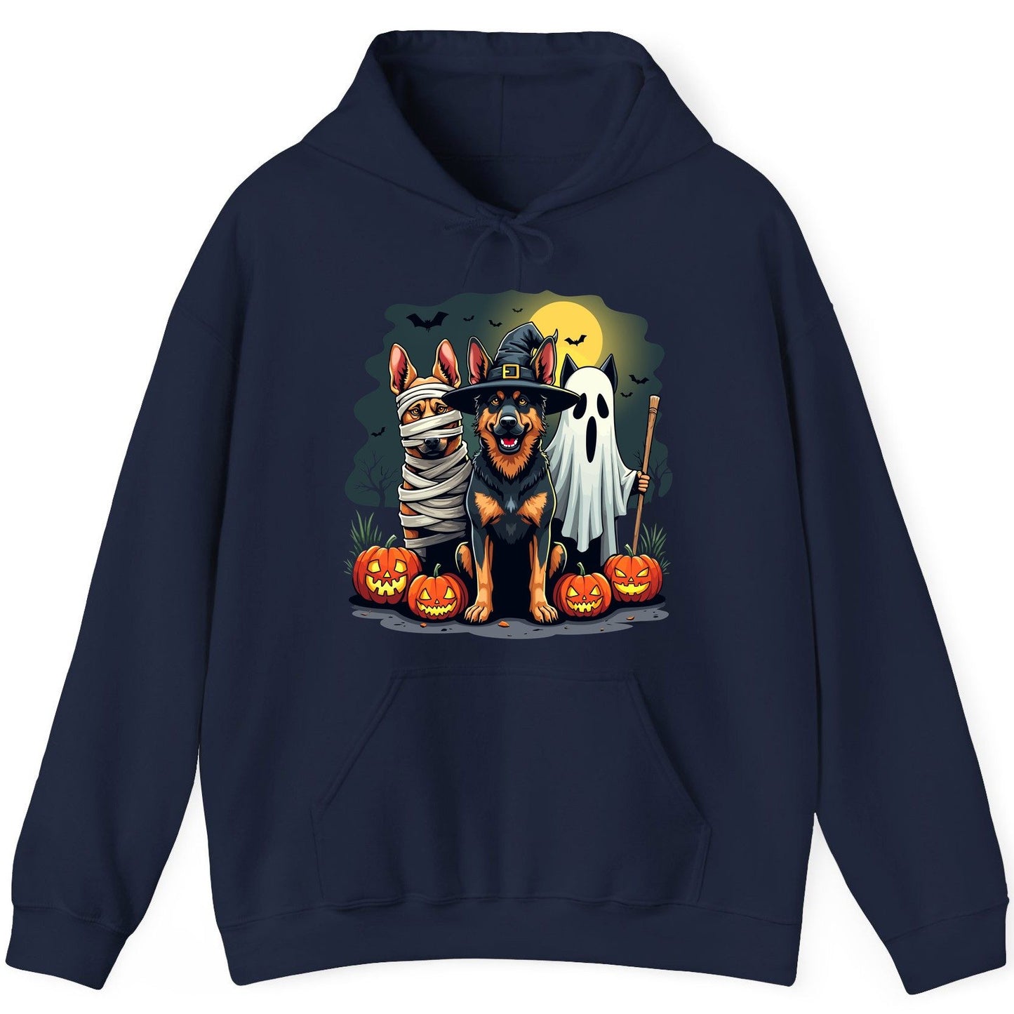 Halloween Dogs in Costumes Halloween dogs Hoodie Navy product mockup