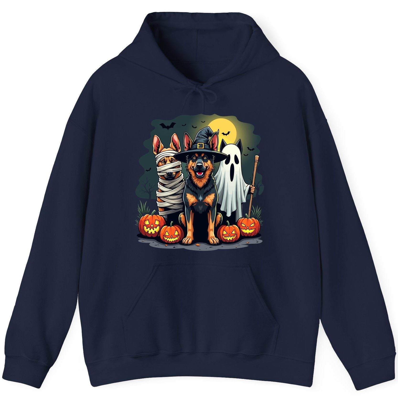Halloween Dogs in Costumes Halloween dogs Hoodie Navy product mockup