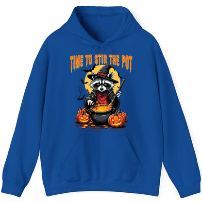 Time to Stir the Pot Halloween raccoon Hoodie Royal product mockup