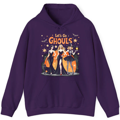 Let's Go Ghouls Halloween women Hoodie Purple product mockup