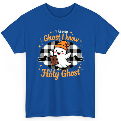 The Only Ghost I Know Is the Holy Ghost christian Halloween T-Shirt Royal product mockup