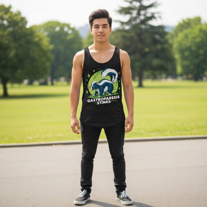 Gastroparesis Stinks gastroparesis awareness Tank Top Black lifestyle mockup