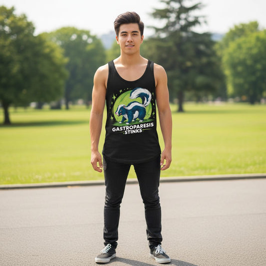 Gastroparesis Stinks gastroparesis awareness Tank Top Black lifestyle mockup