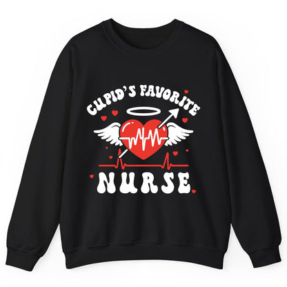 Cupid's Favorite Nurse nursing Sweatshirt Black product mockup
