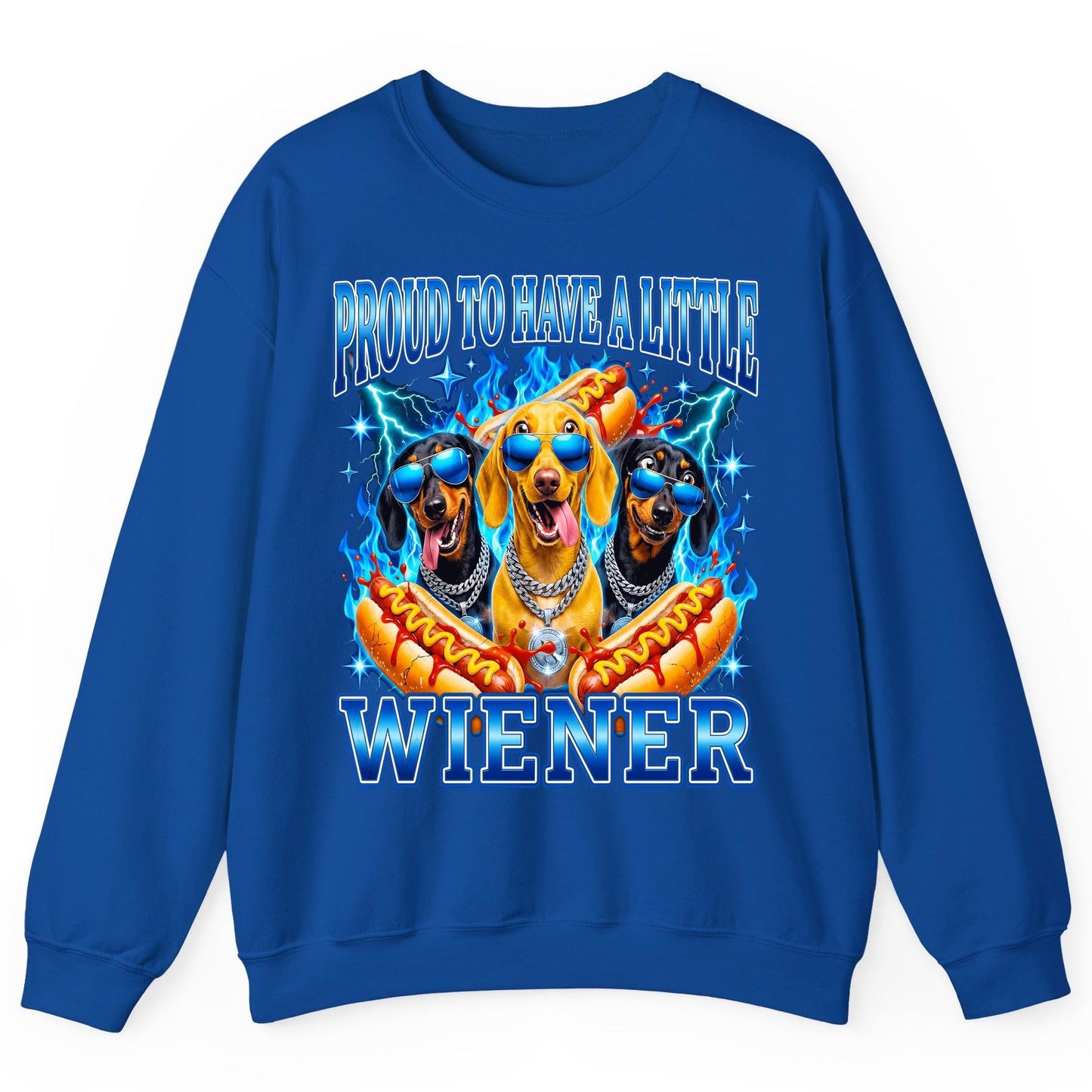 Proud to Have a Little Wiener dachshund dogs Sweatshirt Royal product mockup