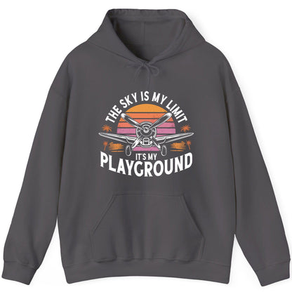 The Sky Is My Limit It's My Playground aviation Hoodie Charcoal product mockup