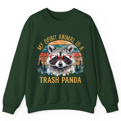 My Spirit Animal Is a Trash Panda raccoon Sweatshirt Forest Green product mockup