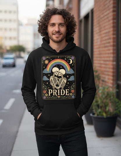 Pride Vintage Lgbtq Hoodie - lifestyle model mockup - Black