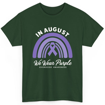 In August We Wear Purple Overdose Awareness overdose awareness T-Shirt Forest Green product mockup