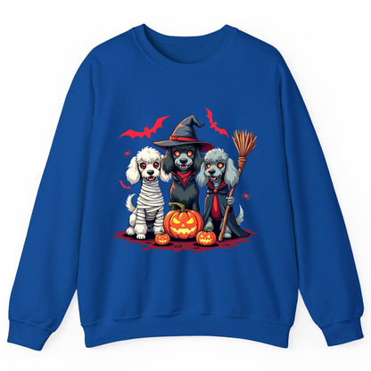 Spooky Poodle Trio Halloween dogs Sweatshirt Royal product mockup