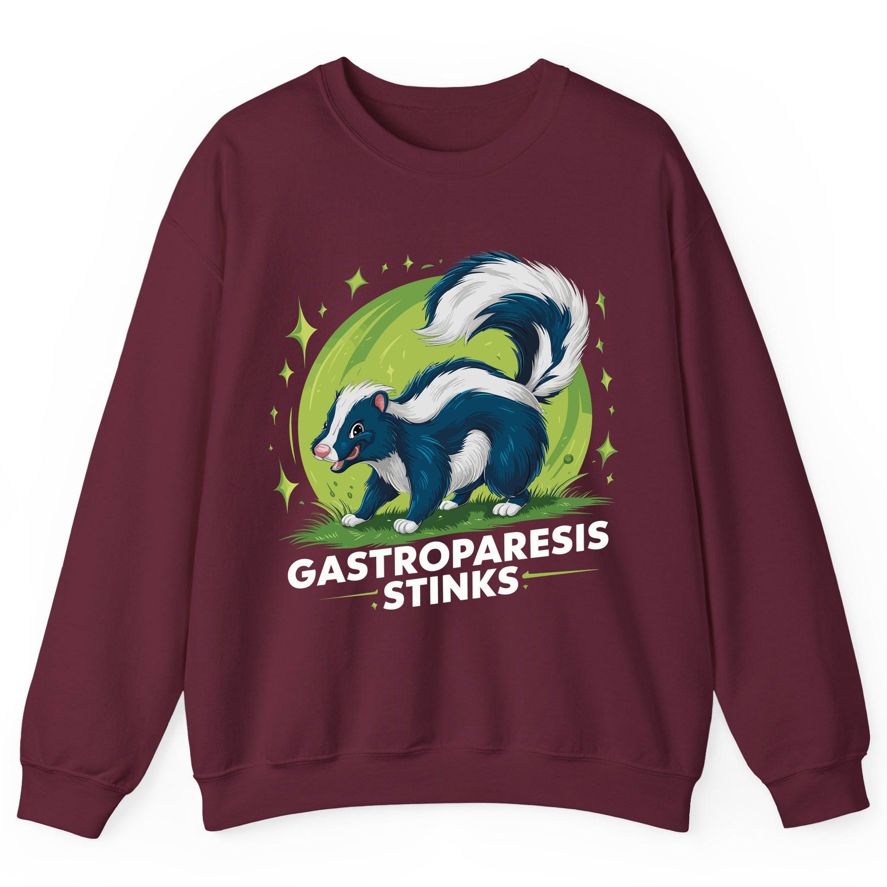 Gastroparesis Stinks gastroparesis awareness Sweatshirt Maroon product mockup