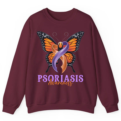 Psoriasis Awareness psoriasis awareness Sweatshirt Maroon product mockup