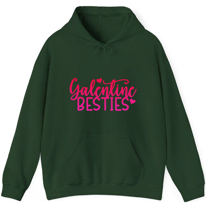 Galentine Besties galentine's day Hoodie Forest Green product mockup