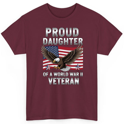 Proud Daughter of a World War Ii Veteran wwii veteran family T-Shirt Maroon product mockup