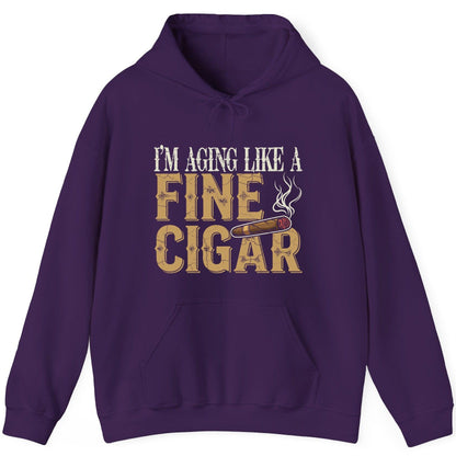 I'm Aging Like a Fine Cigar cigar smoking Hoodie Purple product mockup