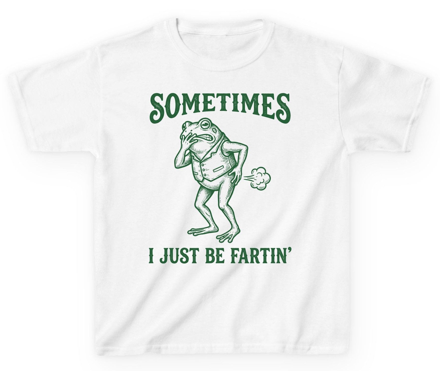Sometimes I Just Be Fartin' farting frog Youth T-Shirt White product mockup